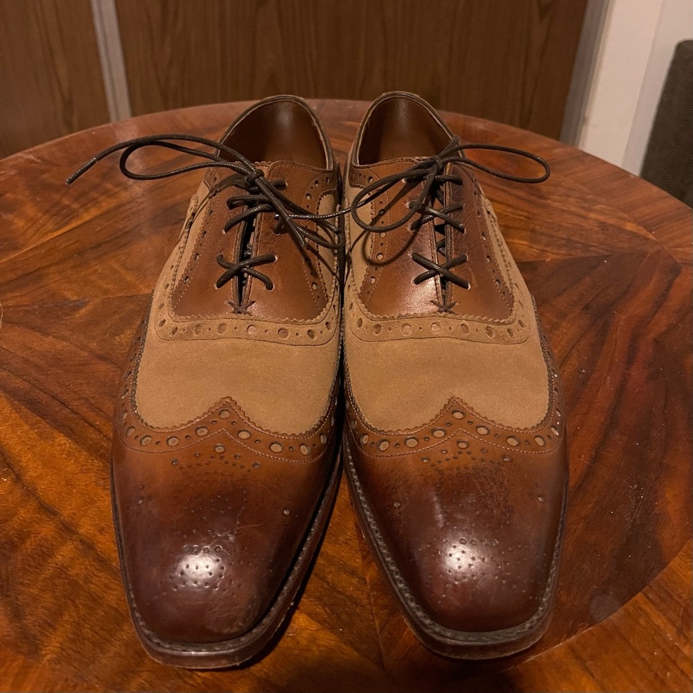 Barker Black Brown Leather Shoes Sz 10 EUC Allen Edmond Like